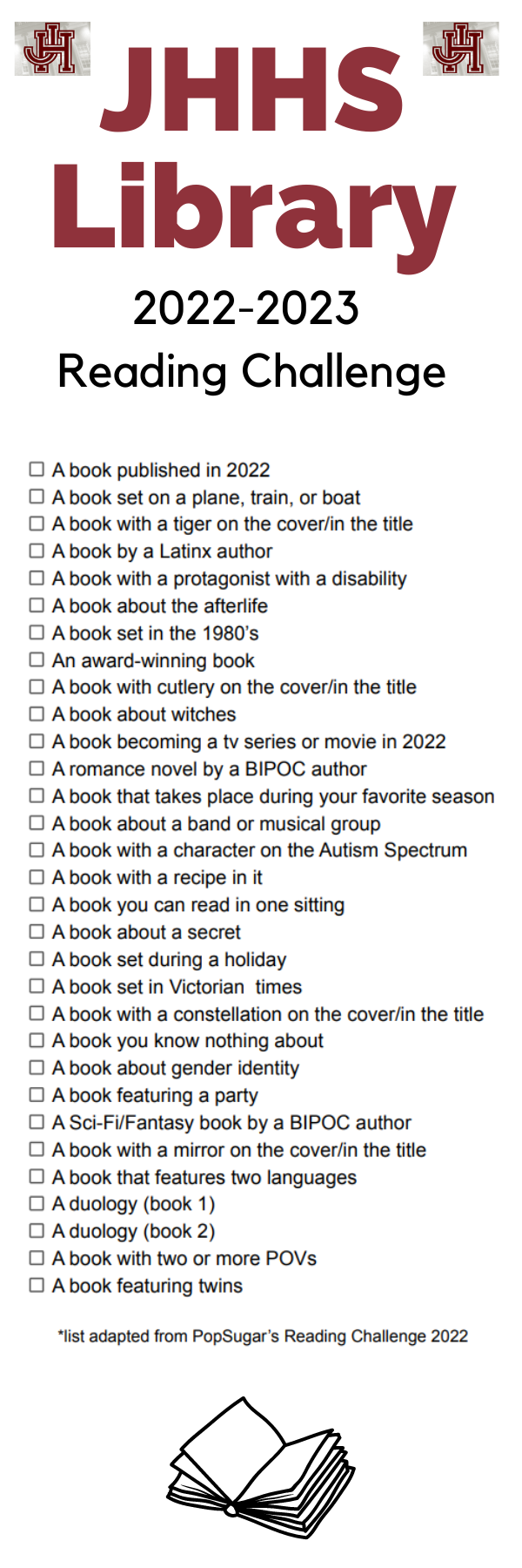 Reading Challenge Book Mark 